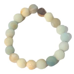 NATURAL Amazonite STONE Stretch BRACELET With MATTE Finish